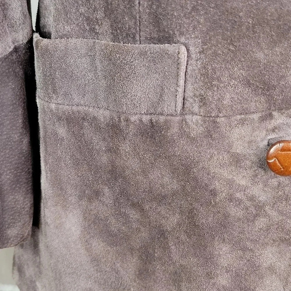 BIANCA NYGARD Brown Leather Suede Jacket Size 6 - Picture 4 of 8
